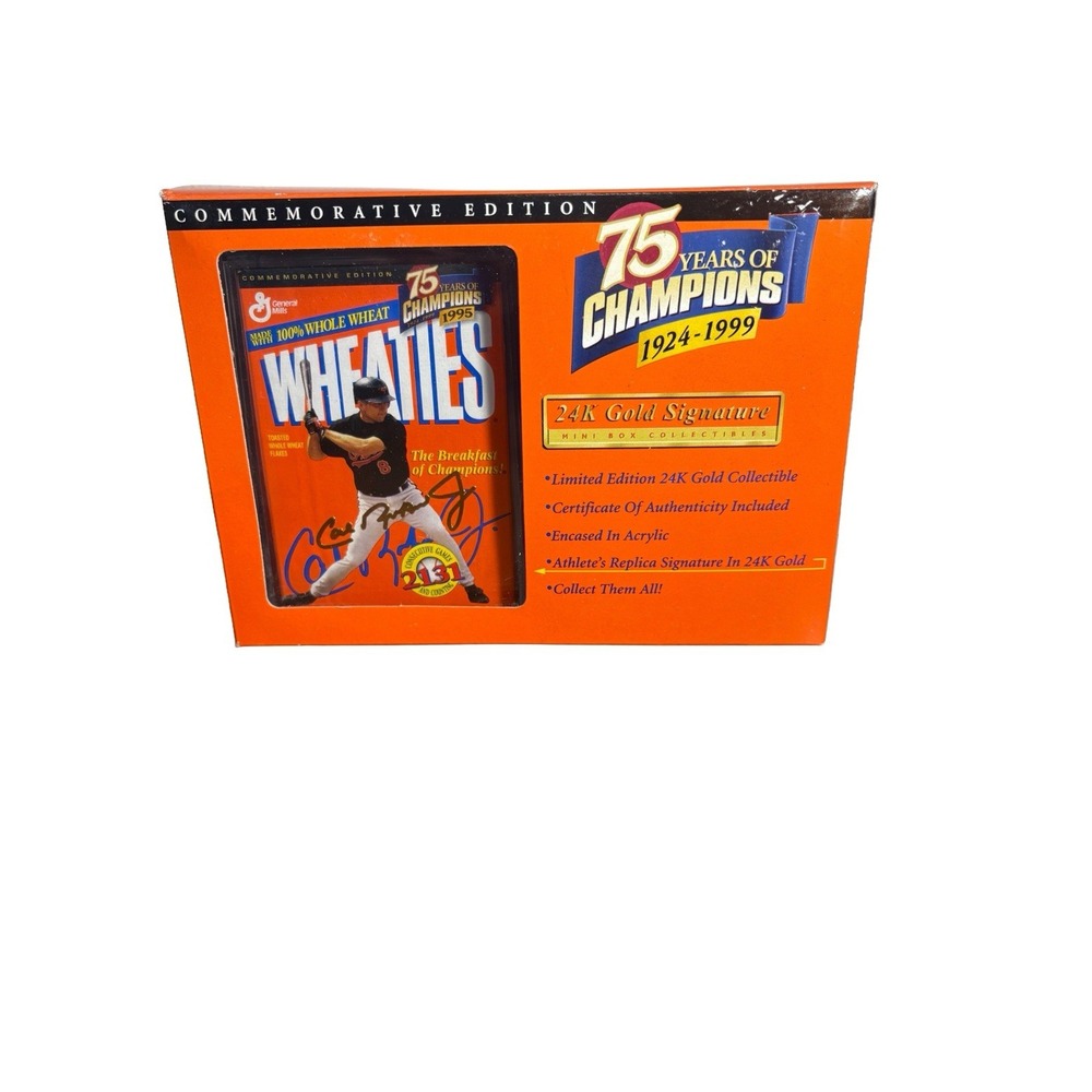 Wheaties 75th Collectibles Cal Ripken Jr. 24K Gold Signature Mini Box